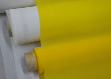 白い/黄色注文スクリーンの印刷ポリエステル生地55の糸表面処理無し