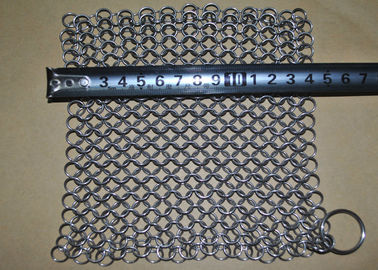 7&quot; *7」SS Chainmailの鋳鉄のスクラバー/洗剤、磨く表面処理