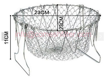 良い価格 折り畳み式の蒸気の洗浄はシェフのバスケットを、魔法のバスケットのFDA証明します揚げます オンライン