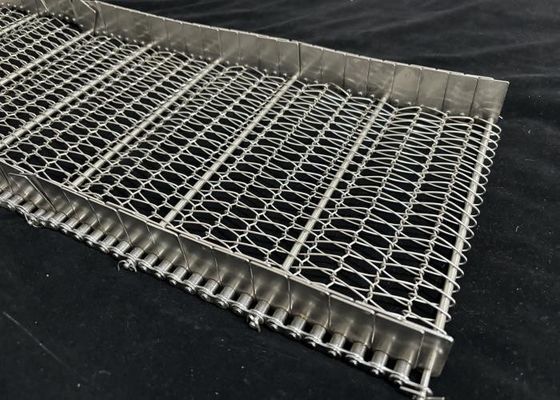 食品 ステンレス 鋼鉄 ワイヤ 網 螺旋 チェーン コンベア ベルト バフル 合わせた