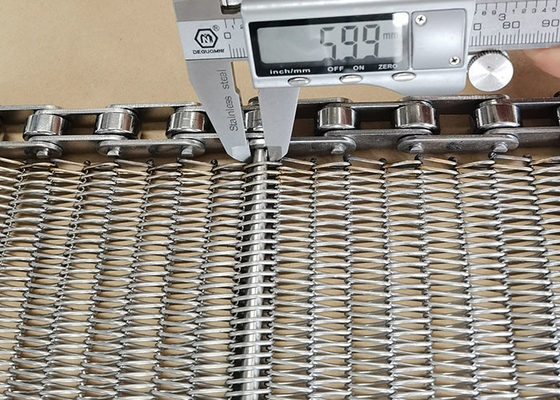 食品級304 ステンレス鋼 スパイラルワイヤーメッシュチェーン オーブントンネルオーブンのための金属コンベヤーベルト