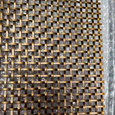 平らなワイヤーメタル家具スクリーンシングルクリンクグリルアンティークブラス仕上げ装飾織りワイヤーグリルキャビネットドア用