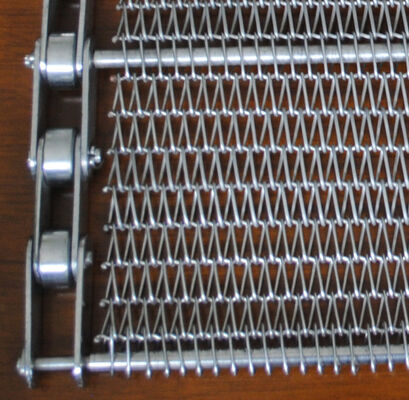 カスタム耐熱連続食品 ss304 金属炭素鋼ビスケットピザオーブンベーカリーチェーンスパイラルワイヤーメッシュコンベヤベルト