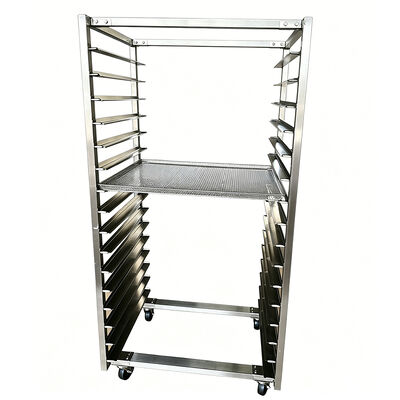 品質 Stainless Steel Baking equipment Bun Pan Bread Cooling Half Tray Trolley Cart Screen Printing Drying baking commercial bakery rack 工場